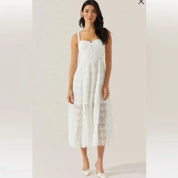 Astr | Dresses | Astr Tenna Lace Bustier Midi Dress | Poshmark